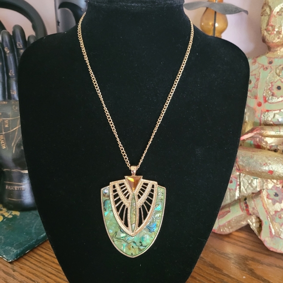 Abalone and Resin Necklace - Picture 2 of 10